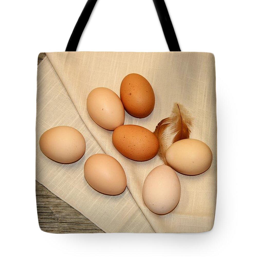 Nature Tote Bag featuring the photograph Farm Fresh Eggs by Sheila Brown