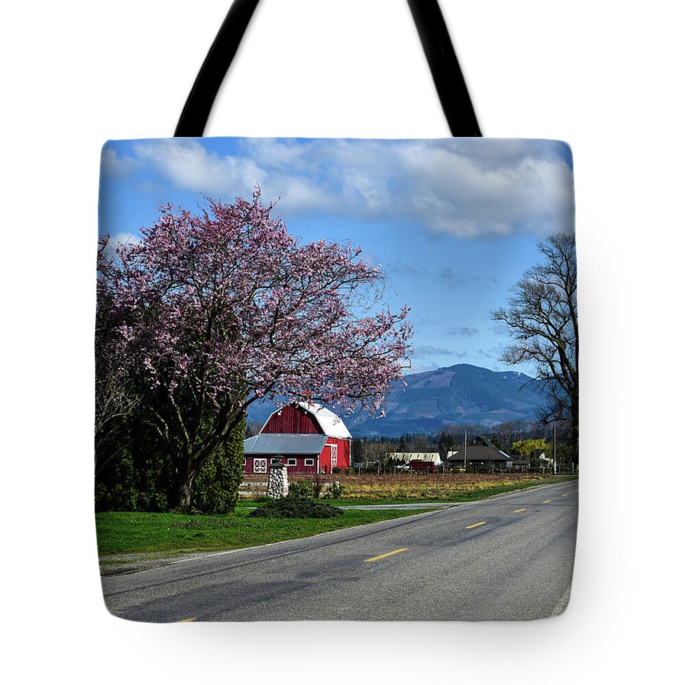 Farm Road In Spring Tote Bag featuring the photograph Farm Road in Spring by Tom Cochran