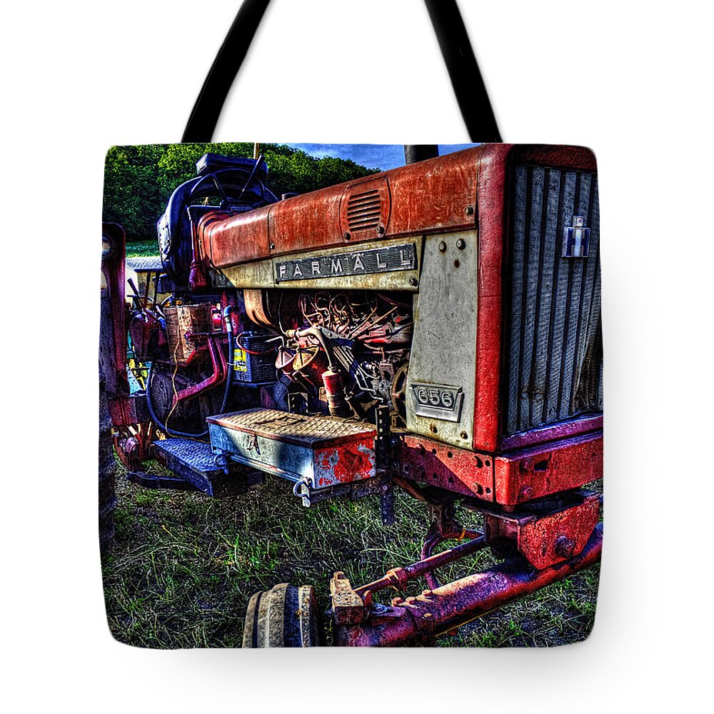 Pictorial Tote Bag featuring the photograph Farmall Tractor by Roger Passman