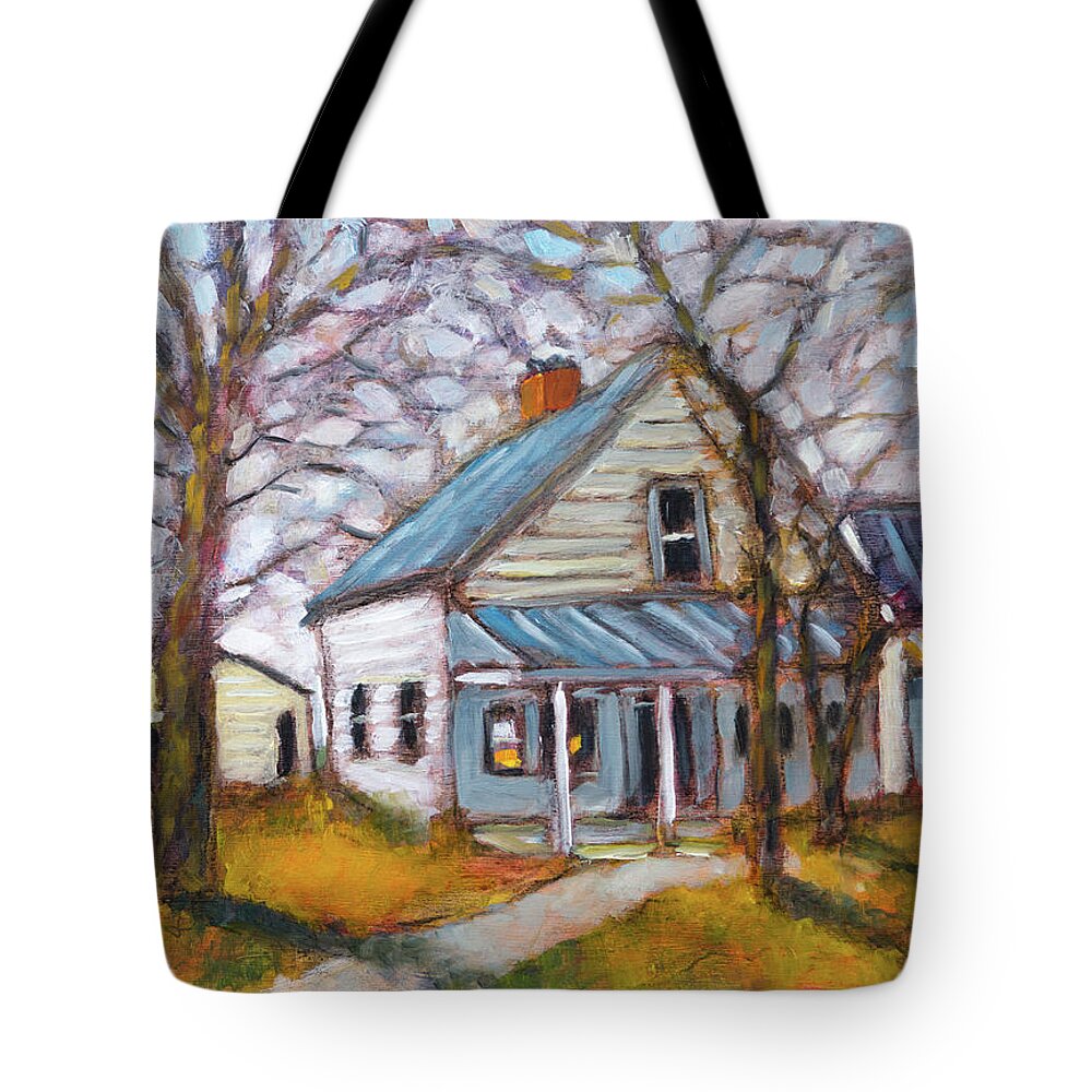 Farmhouse Tote Bag featuring the painting Farmhouse Life by Mike Bergen