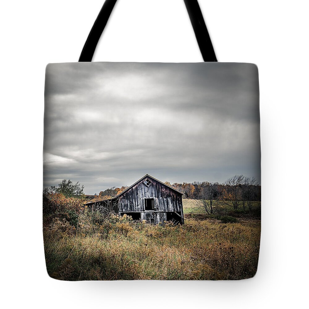 Landscape Tote Bag featuring the photograph Farmhouse Memories - Barn by Chris Bordeleau