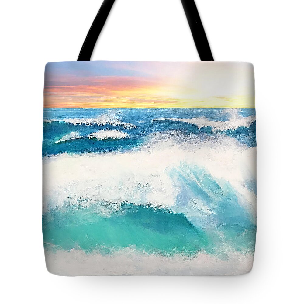 Ocean Tote Bag featuring the painting Farthest Ocean by Linda Bailey