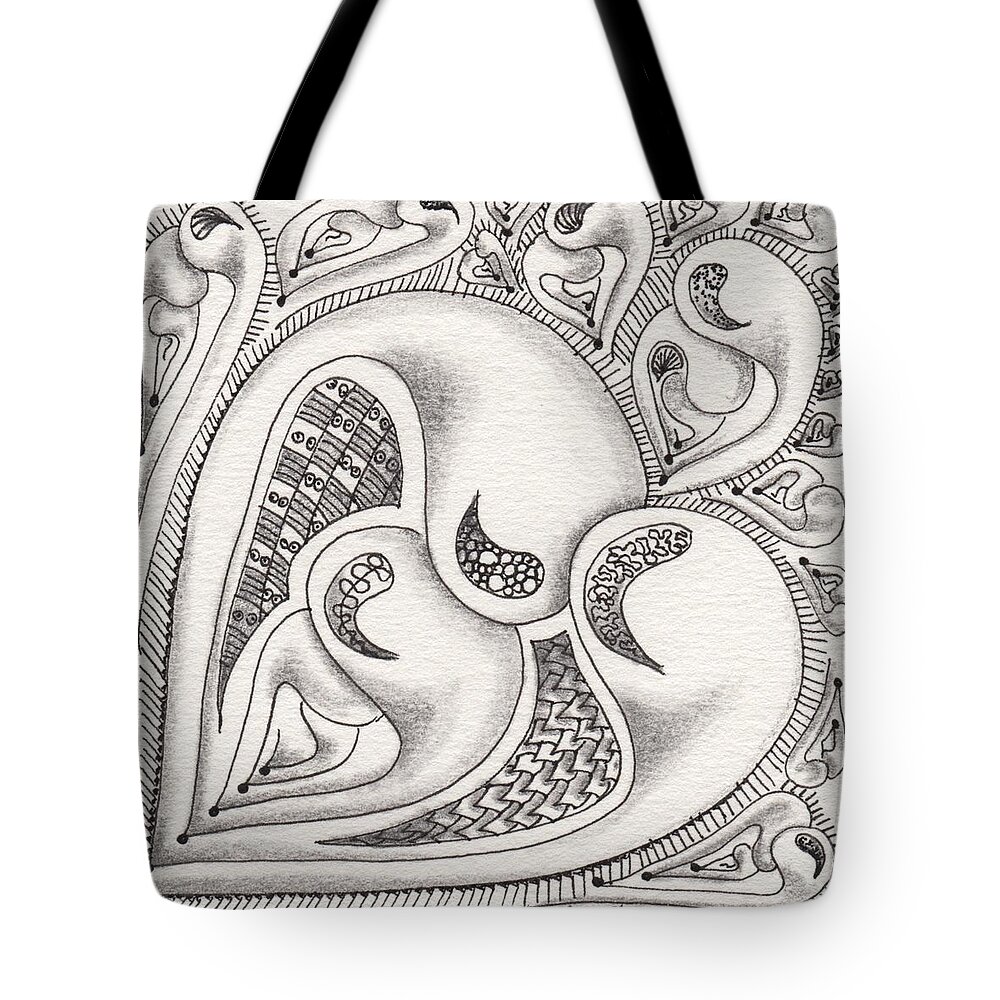 Mooka Tote Bag featuring the drawing Father Heart by Jan Steinle