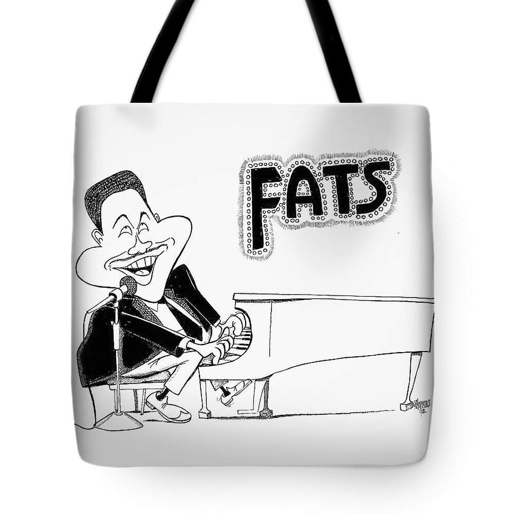 Fats Tote Bag featuring the drawing Fats by Michael Hopkins