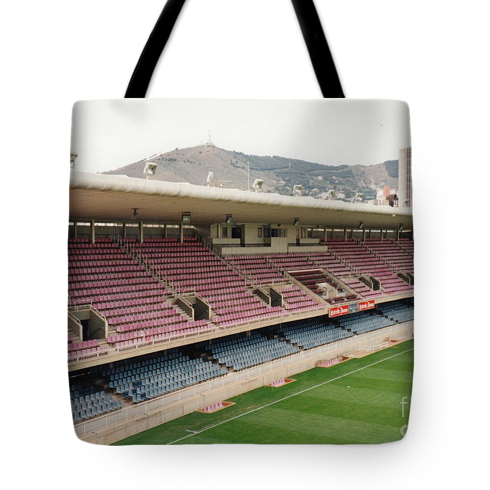 Fc Barcelona Tote Bag featuring the photograph FC Barcelona - Mini Estadi - West Side by Legendary Football Grounds