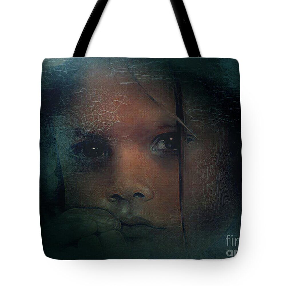 Fear Tote Bag featuring the mixed media Fear Itself by Barbara Milton