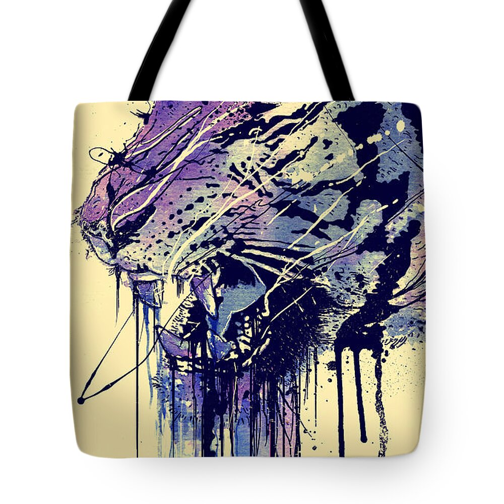 Animals Tote Bag featuring the digital art Fearless by Nicebleed 