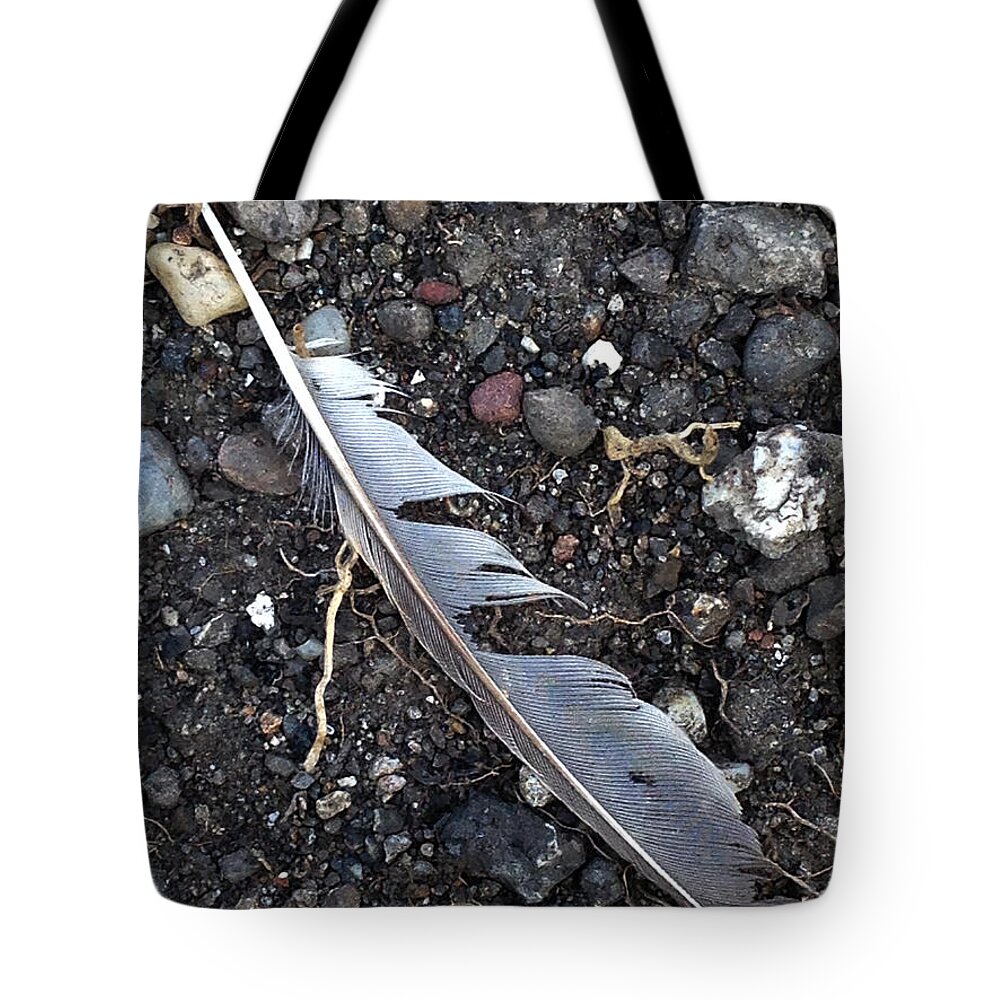 Digital Tote Bag featuring the photograph Feather Lost and Found by Jeff Iverson