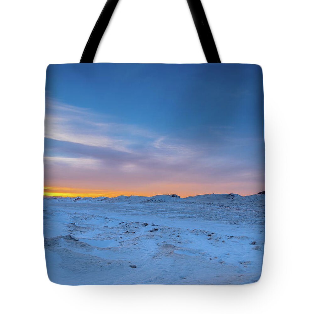Agate Beach Tote Bag featuring the photograph February Sunset by Gary McCormick
