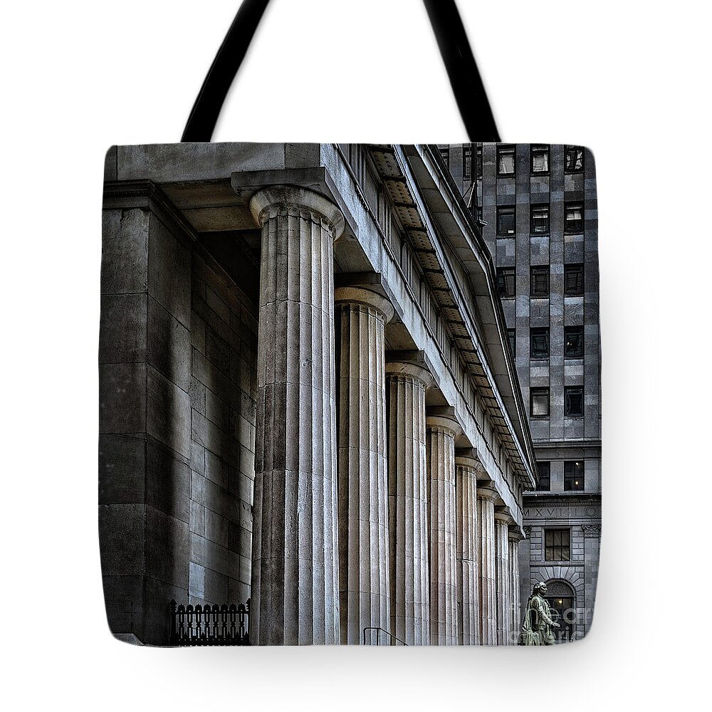 Nyc Tote Bag featuring the photograph Federal Hall by Izet Kapetanovic