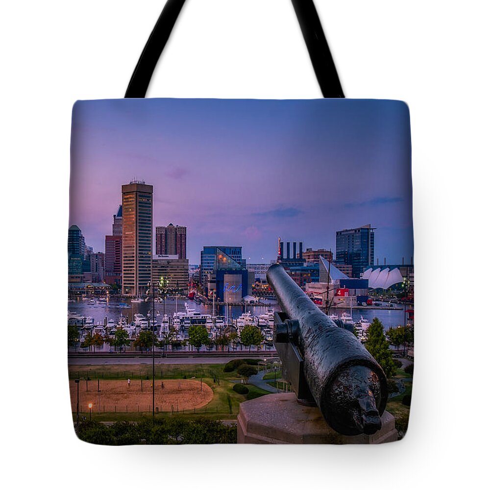 Baltimore Tote Bag featuring the photograph Federal Hill In Baltimore Maryland by Susan Candelario