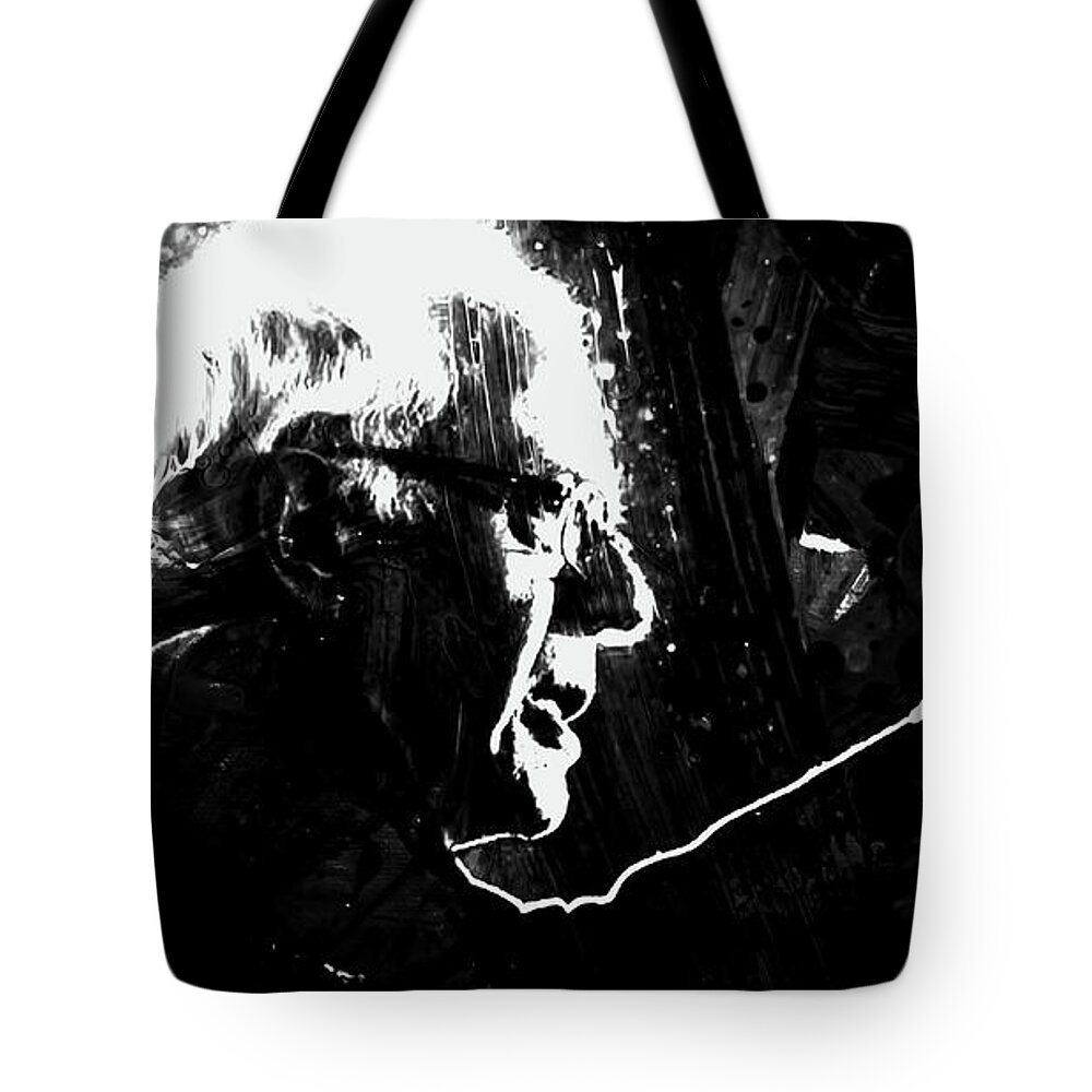 Bernie Sanders Tote Bag featuring the mixed media Feeling the Bern by Brian Reaves