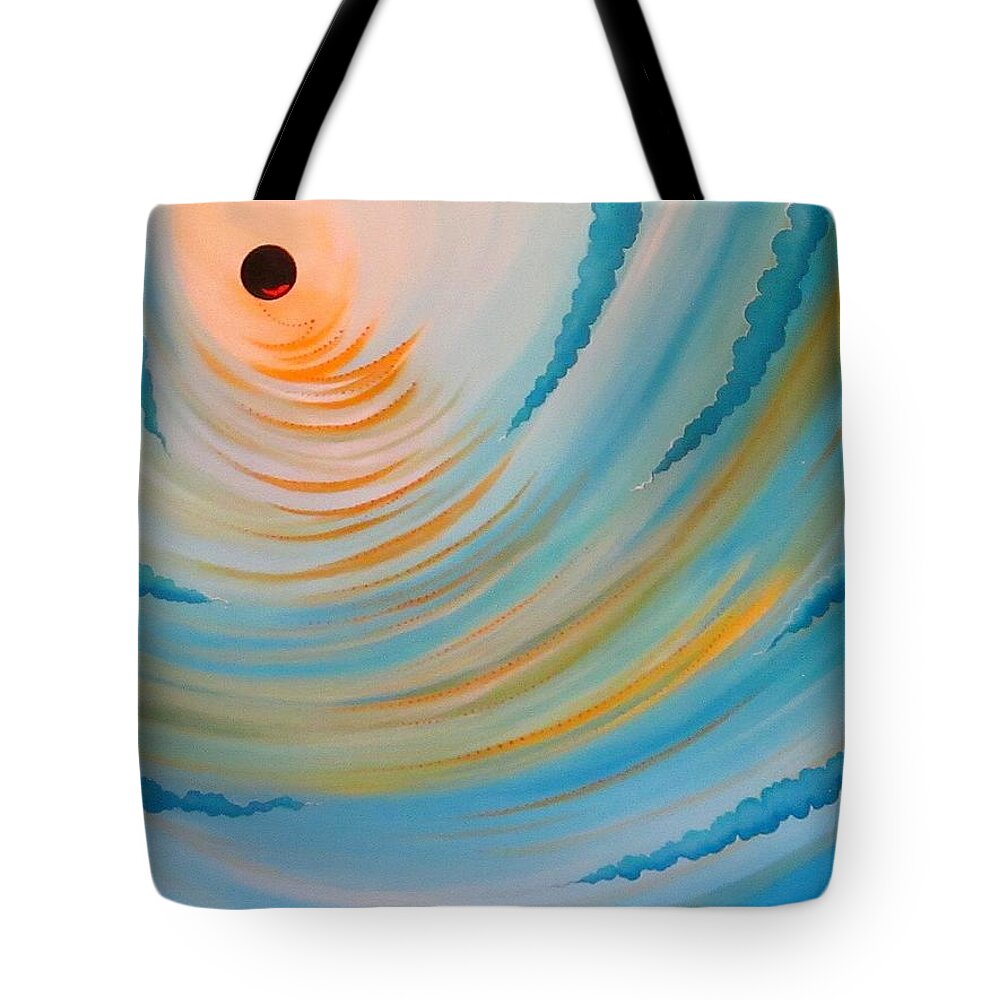 Black Hole Tote Bag featuring the painting Feeling The Pull by Carol Sabo