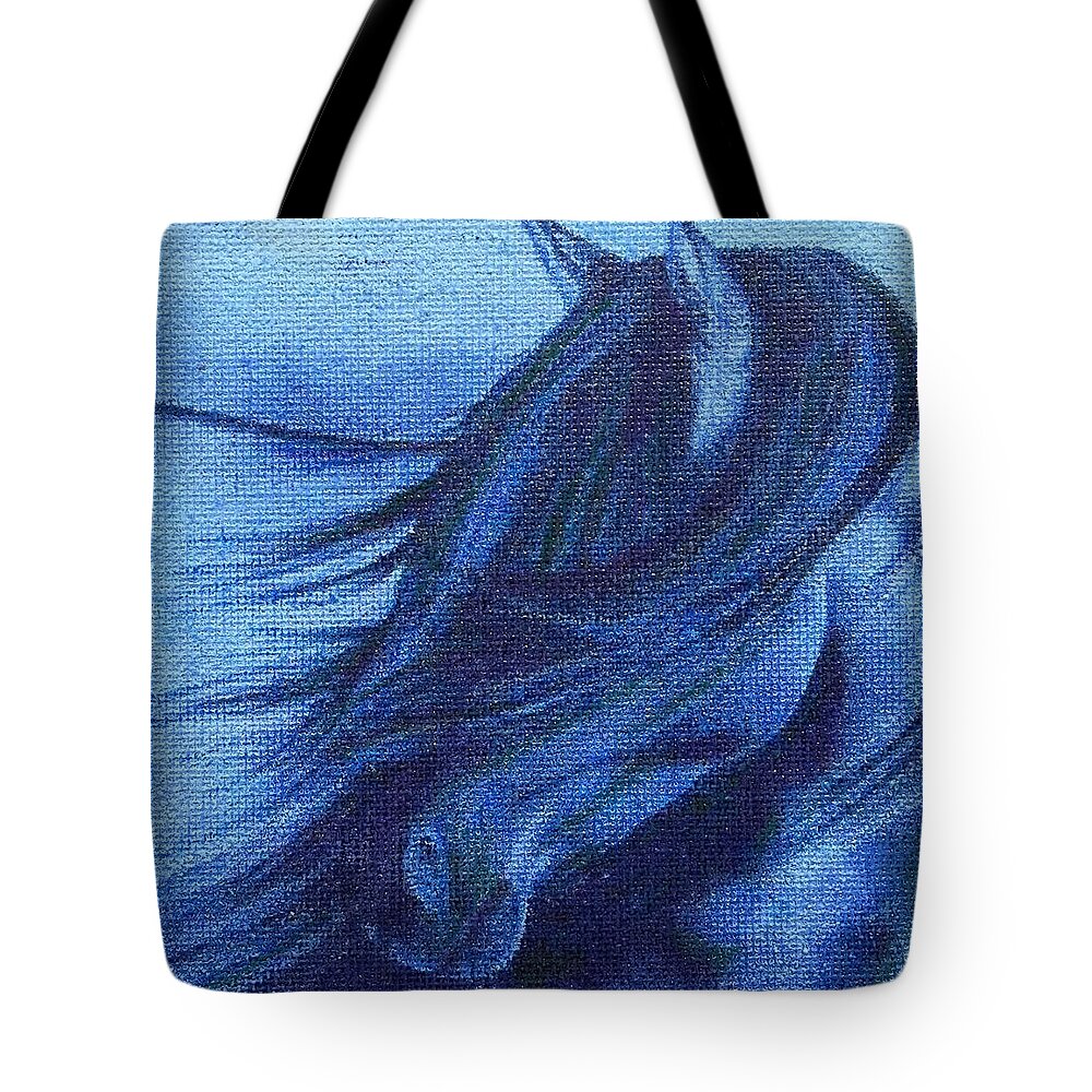 Horse Tote Bag featuring the painting Feeling the Wind by Cara Frafjord