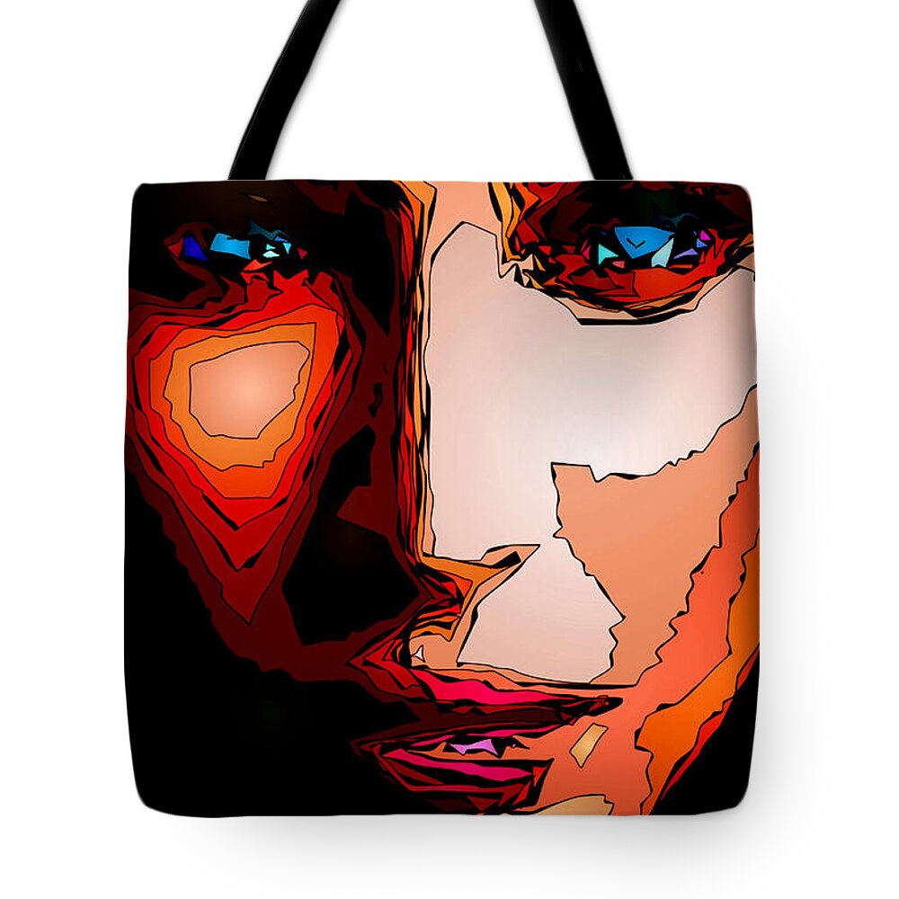 Female Tote Bag featuring the digital art Female Expressions II by Rafael Salazar