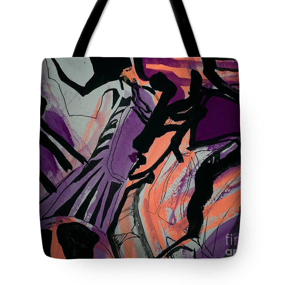 Katerina Stamatelos Art Tote Bag featuring the painting Femme-Fatale-13 by Katerina Stamatelos