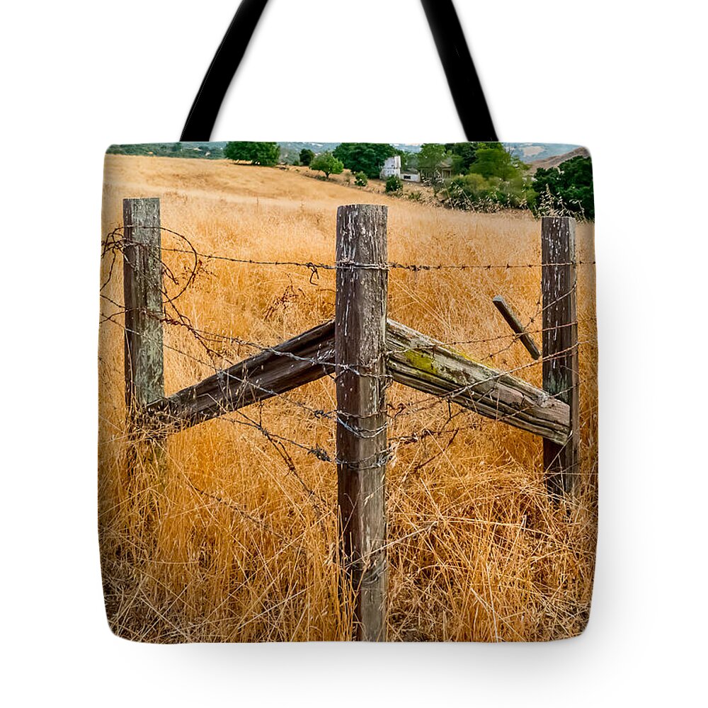 Fences Tote Bag featuring the photograph Fenced In by Derek Dean
