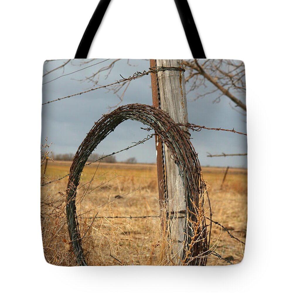 Landscape Tote Bag featuring the photograph Fencing with my Dad by Shirley Heier