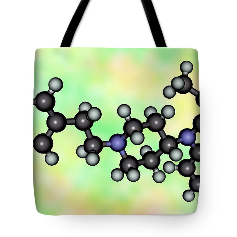 Fentanyl Tote Bag featuring the photograph Fentanyl, Molecular Model by Scimat