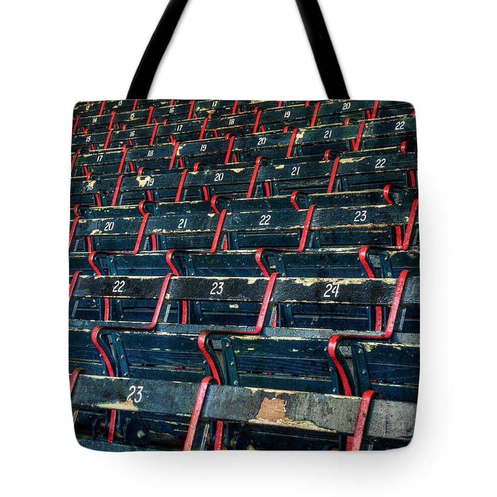 Boston Red Sox Tote Bag featuring the photograph Fenway Park Grandstand Seats by Joann Vitali
