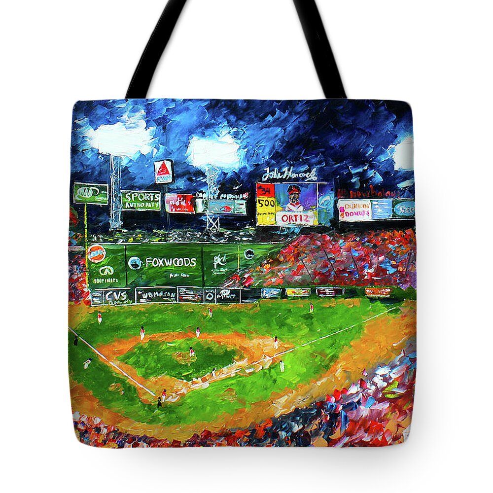 Baseball Tote Bag featuring the painting Fenway Park by Kevin Brown