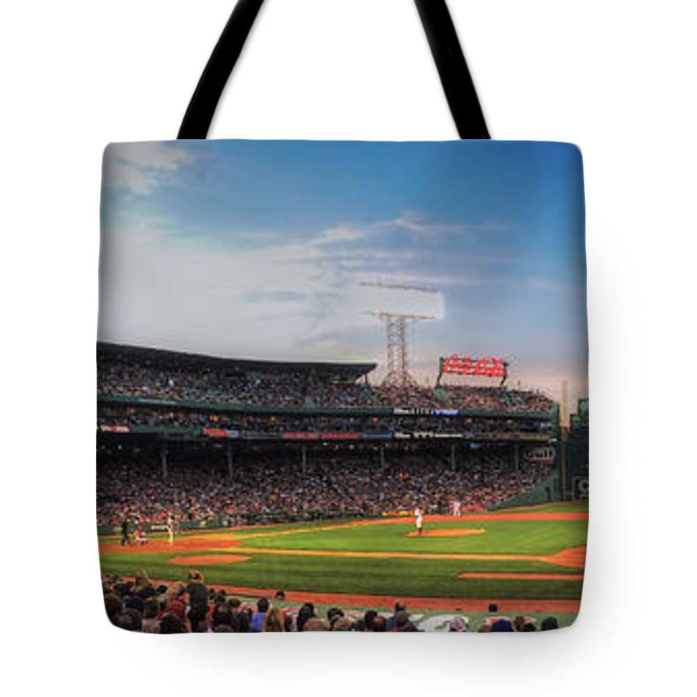 Fenway Park Tote Bag featuring the photograph Fenway Park Panoramic - Boston by Joann Vitali
