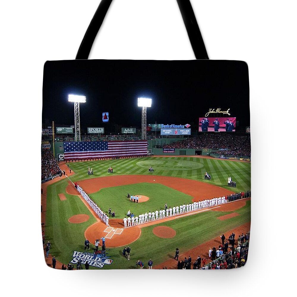 Fenway Park Tote Bag featuring the photograph Fenway Park World Series 2013 by Movie Poster Prints