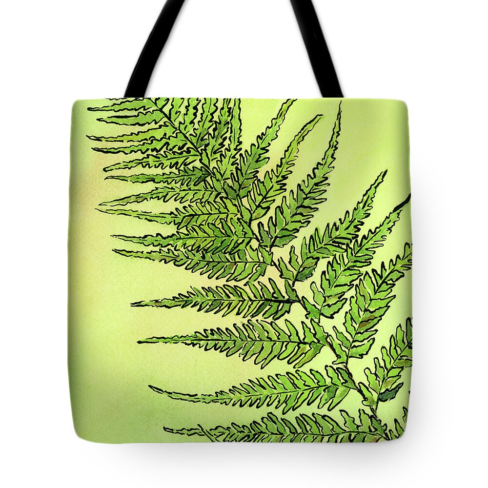 Fern Tote Bag featuring the painting Fern 2 by Diane Thornton