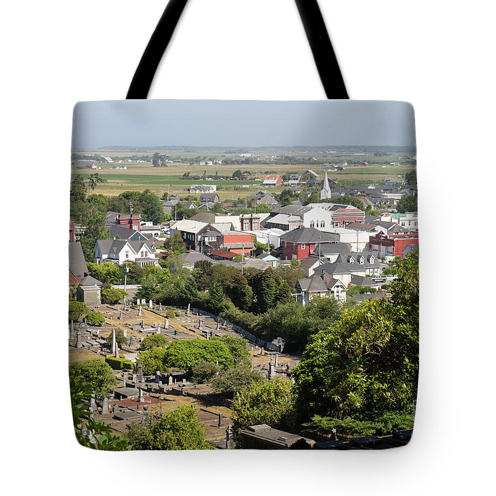 Wingsdomain Tote Bag featuring the photograph Ferndale Cemetary Humboldt County California DSC5443 by Wingsdomain Art and Photography