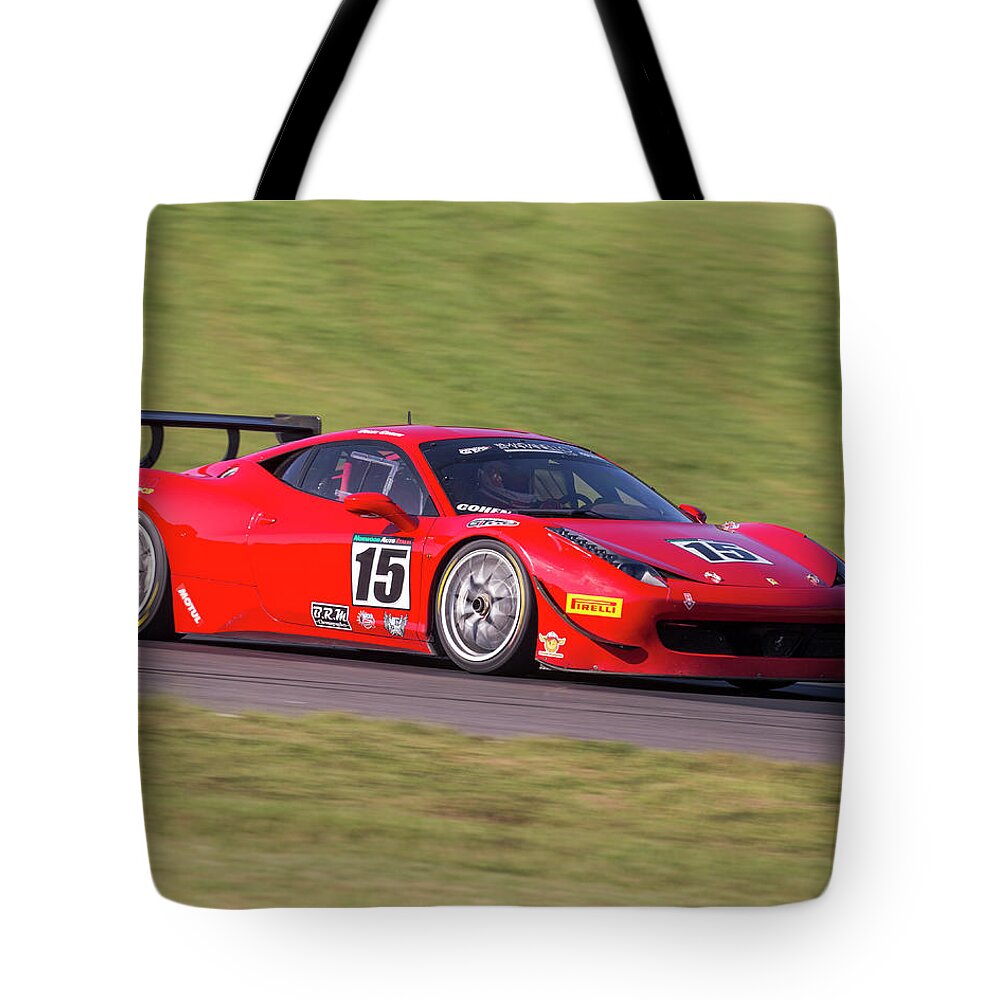 Vir Tote Bag featuring the photograph Ferrari #15 Cohen by Alan Raasch