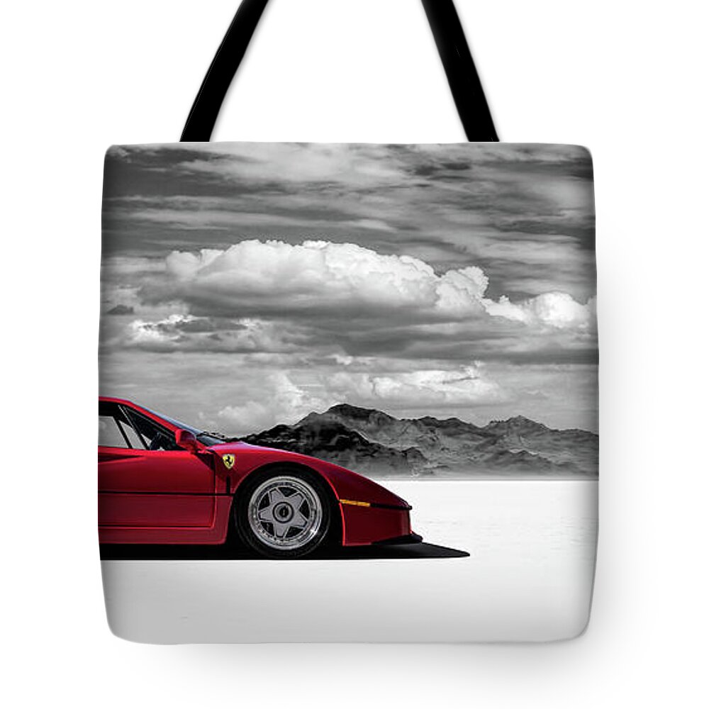 Ferrari Tote Bag featuring the digital art Ferrari F40 by Douglas Pittman