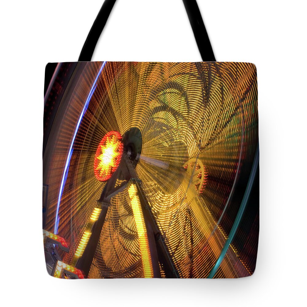 Ferris Wheel Tote Bag featuring the photograph Ferris Wheel at Night by Anthony Totah