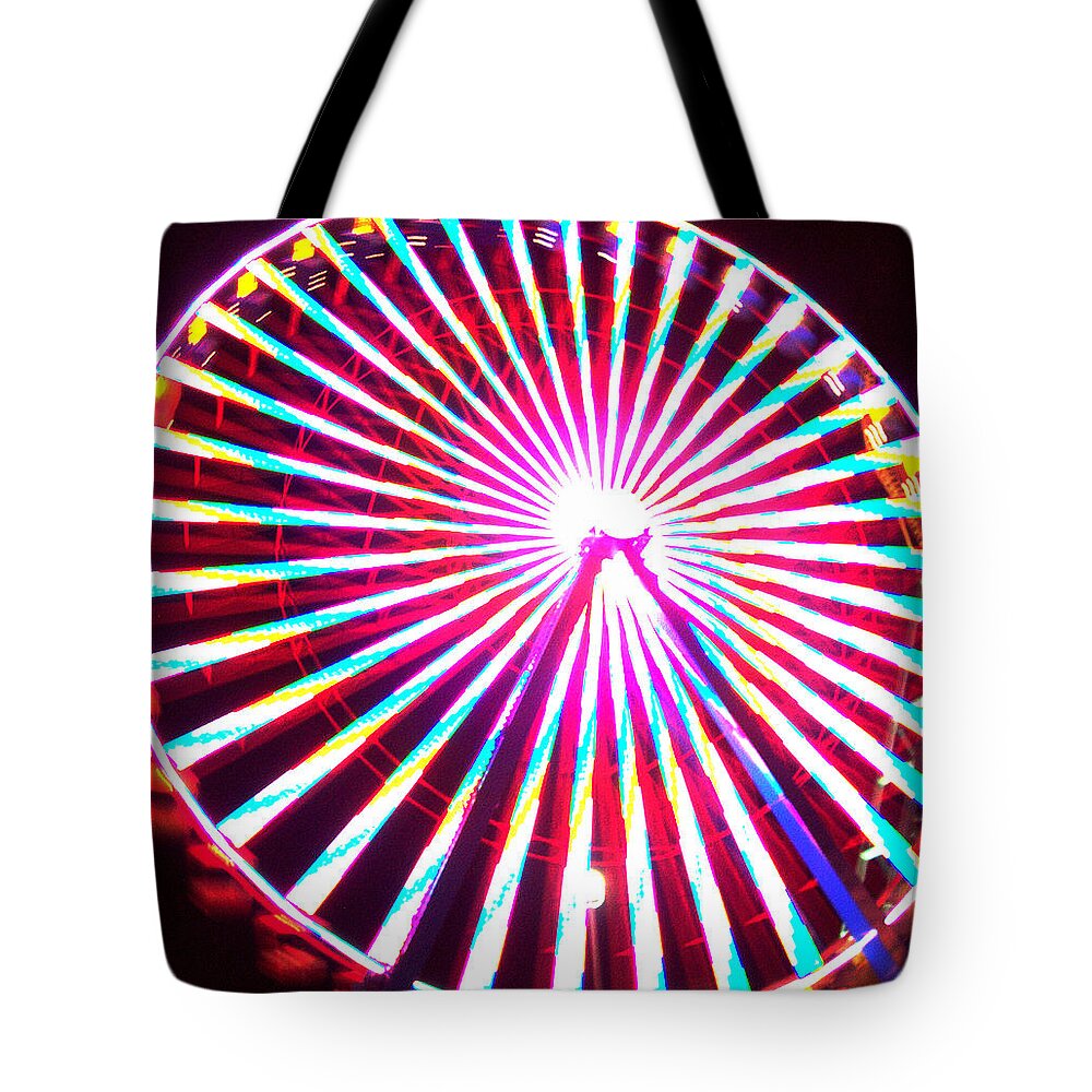 Ferris Wheel Tote Bag featuring the photograph Ferris Wheel in Motion by Shawna Rowe