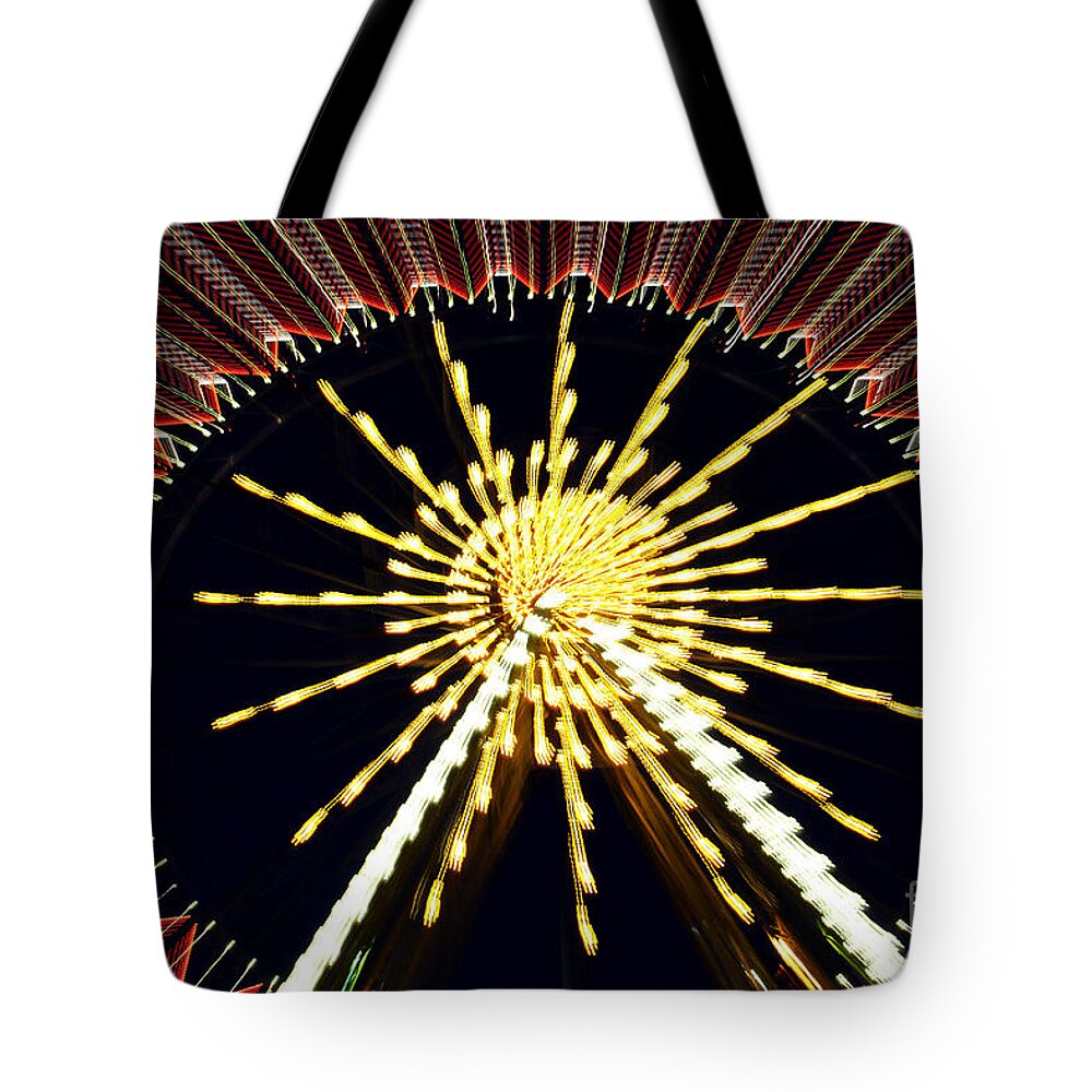 Abstract Tote Bag featuring the photograph Ferris Wheel by Iryna Liveoak
