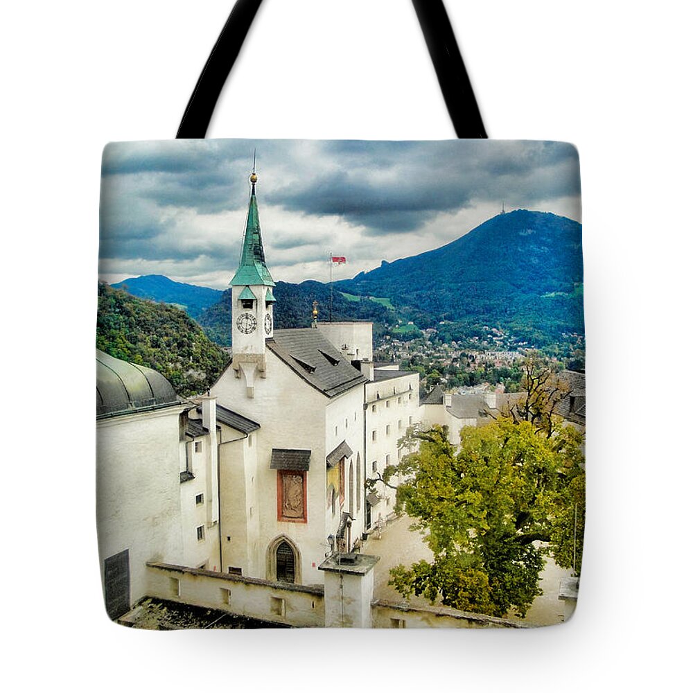 Festung Tote Bag featuring the photograph Festung Hohensalzburg Study 13 by Robert Meyers-Lussier