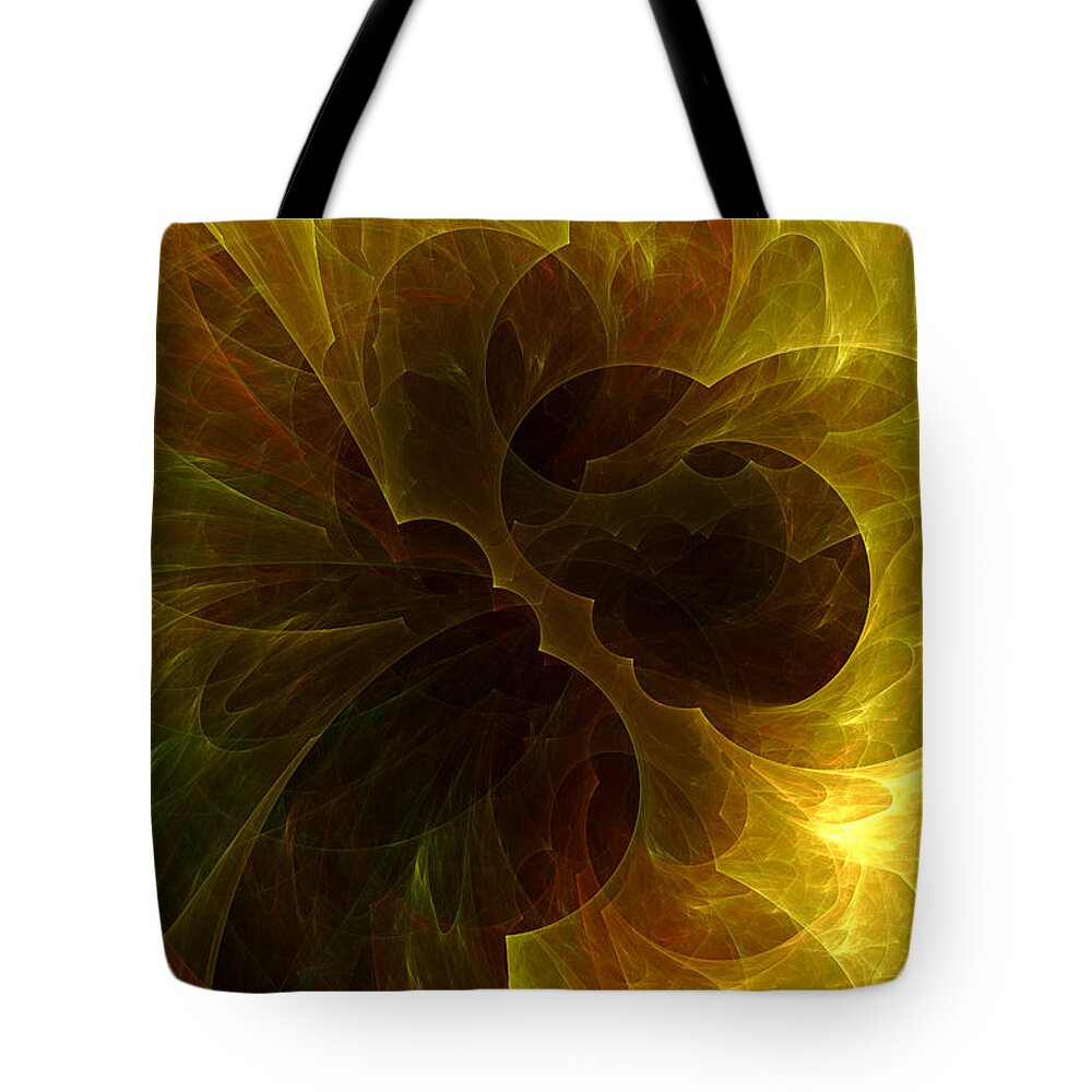Fractal Tote Bag featuring the digital art Fiat Lux by Jeff Iverson