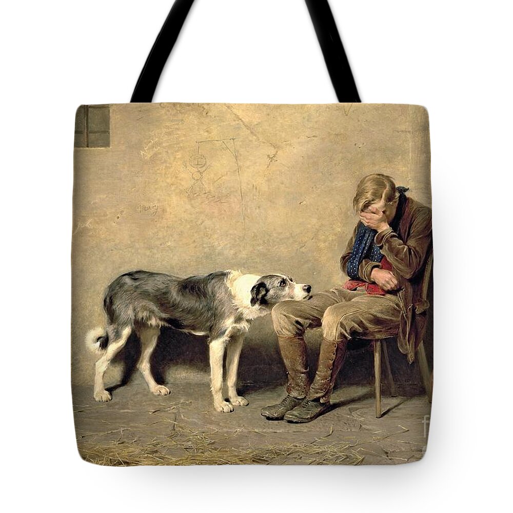 Fidelity Tote Bag featuring the painting Fidelity by Briton Riviere
