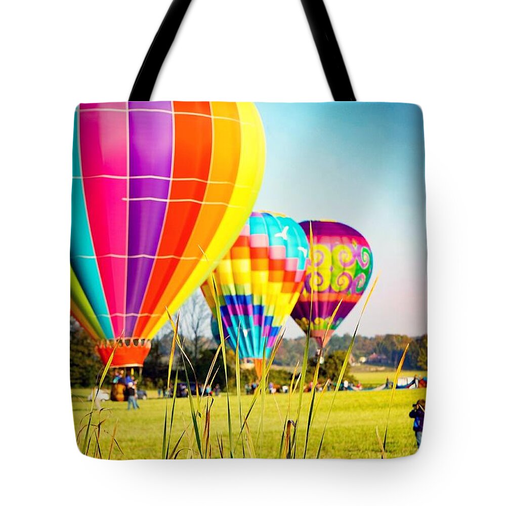  Tote Bag featuring the photograph Field of balloons by Kendall McKernon
