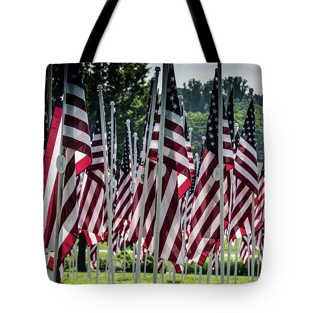 4th. Stripes Tote Bag featuring the photograph Field of Honor #1 by Thomas Marchessault