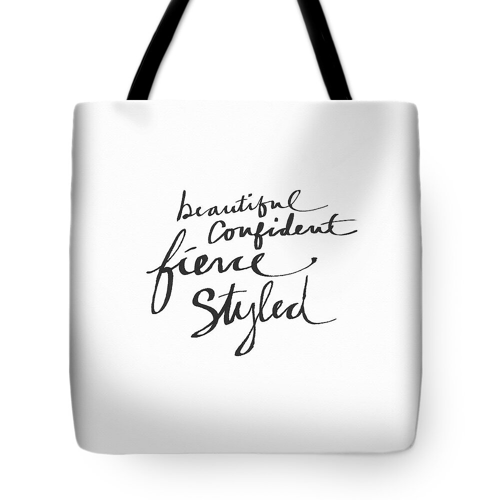 Fashionista Tote Bag featuring the painting Fierce and Styled Black- Art by Linda Woods by Linda Woods