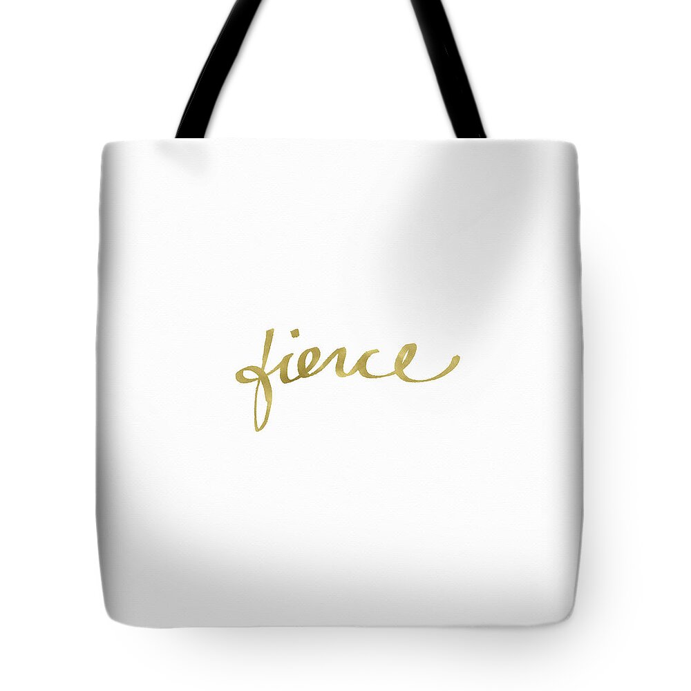 Little Black Dress Tote Bag featuring the painting Fierce Gold- Art by Linda Woods by Linda Woods