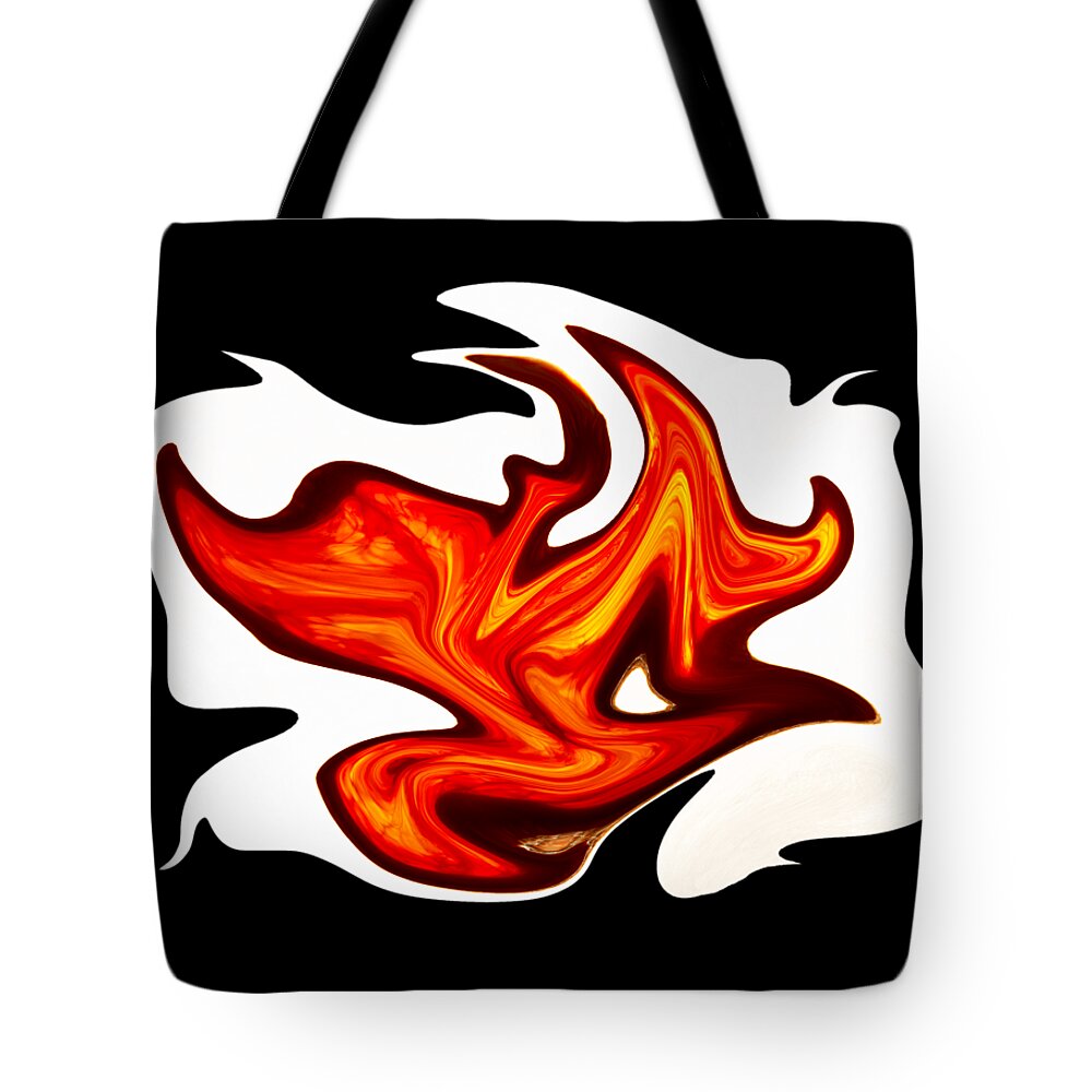 Distort Tote Bag featuring the digital art Fiery Orange Transparency by Robert Woodward