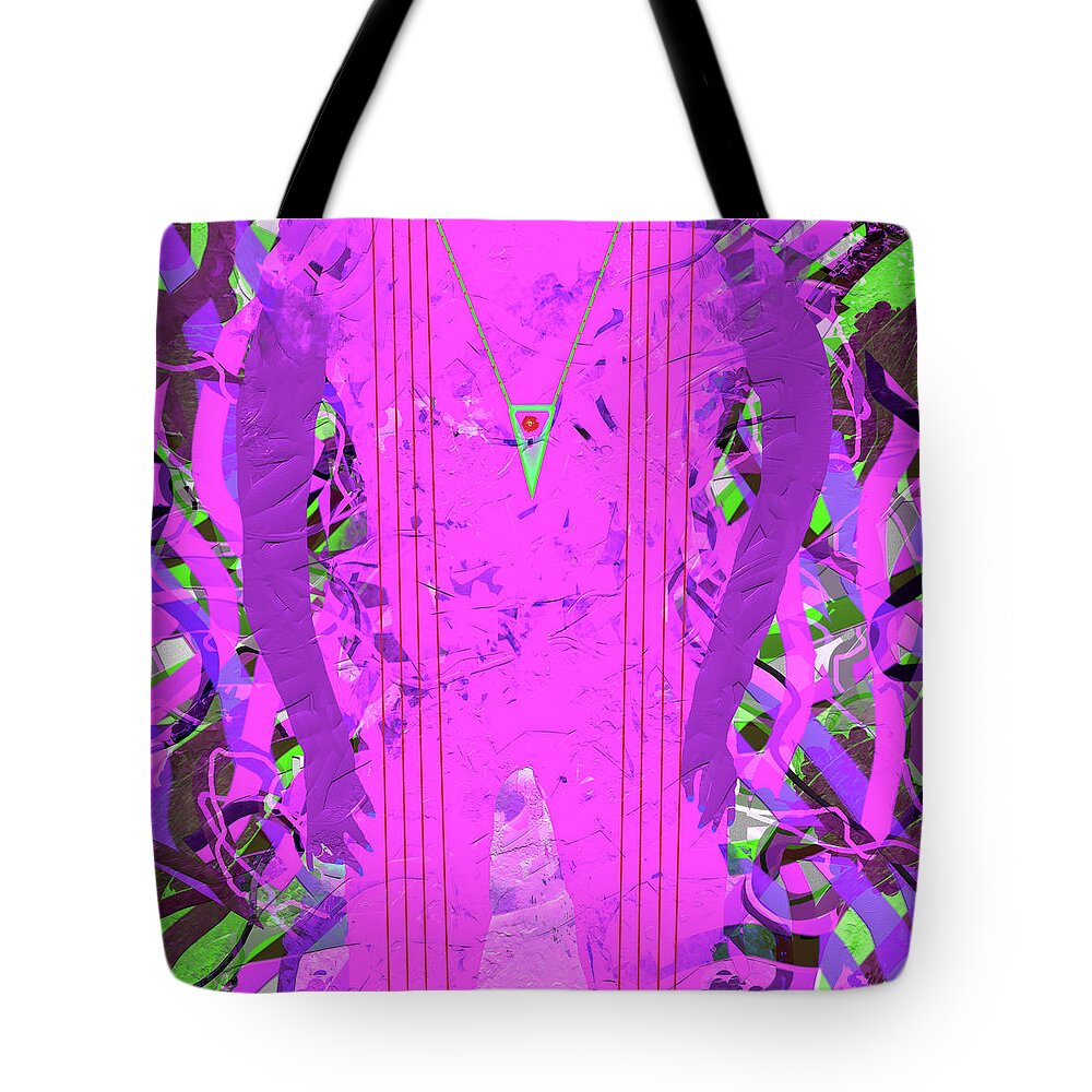 Abstract Tote Bag featuring the digital art Figuartively by SC Heffner