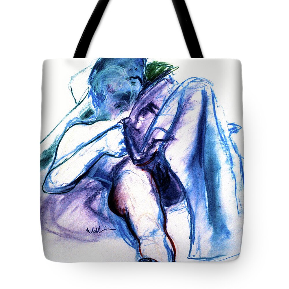 A Set Of Figure Studies Tote Bag featuring the drawing Figure Study Eleven by Scott Wallin