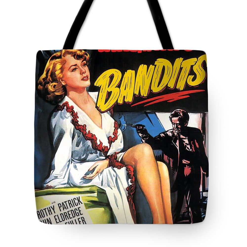 Film Noir Tote Bag featuring the painting Film Noir Poster Lonely Heart Bandits by Vintage Collectables