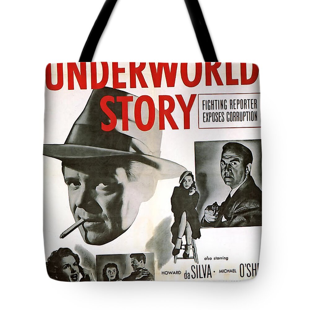 Film Noir Poster Tote Bag featuring the painting Film Noir Poster  The Underworld Story by Vintage Collectables