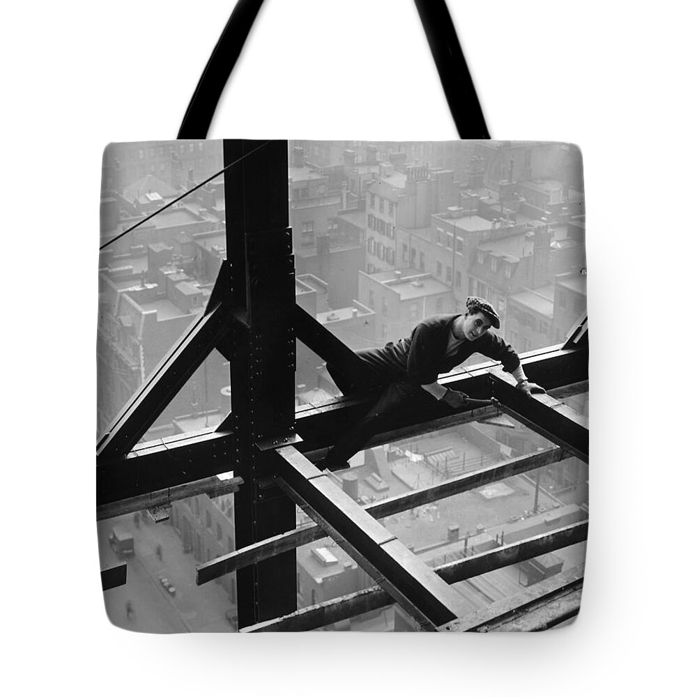 1920s Tote Bag featuring the photograph Film Still: Construction by Granger
