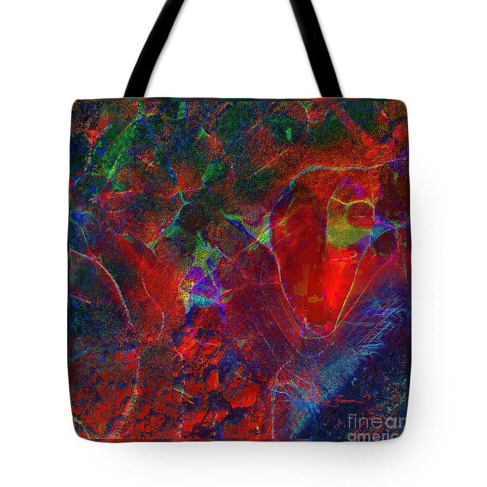 Painting Tote Bag featuring the painting Fire In Ice by Angie Braun