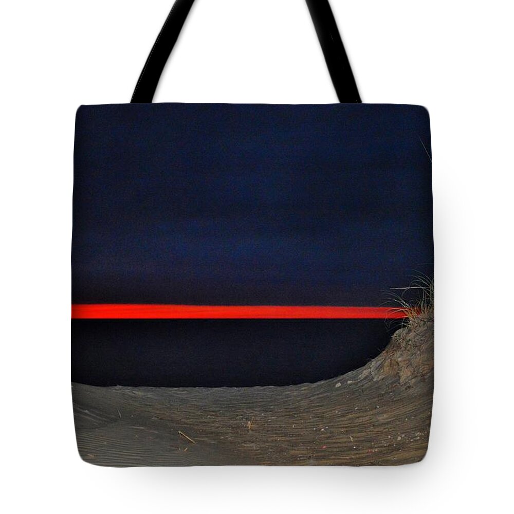 Obx Sunrise Tote Bag featuring the photograph Fire in the Sky by Barbara Ann Bell