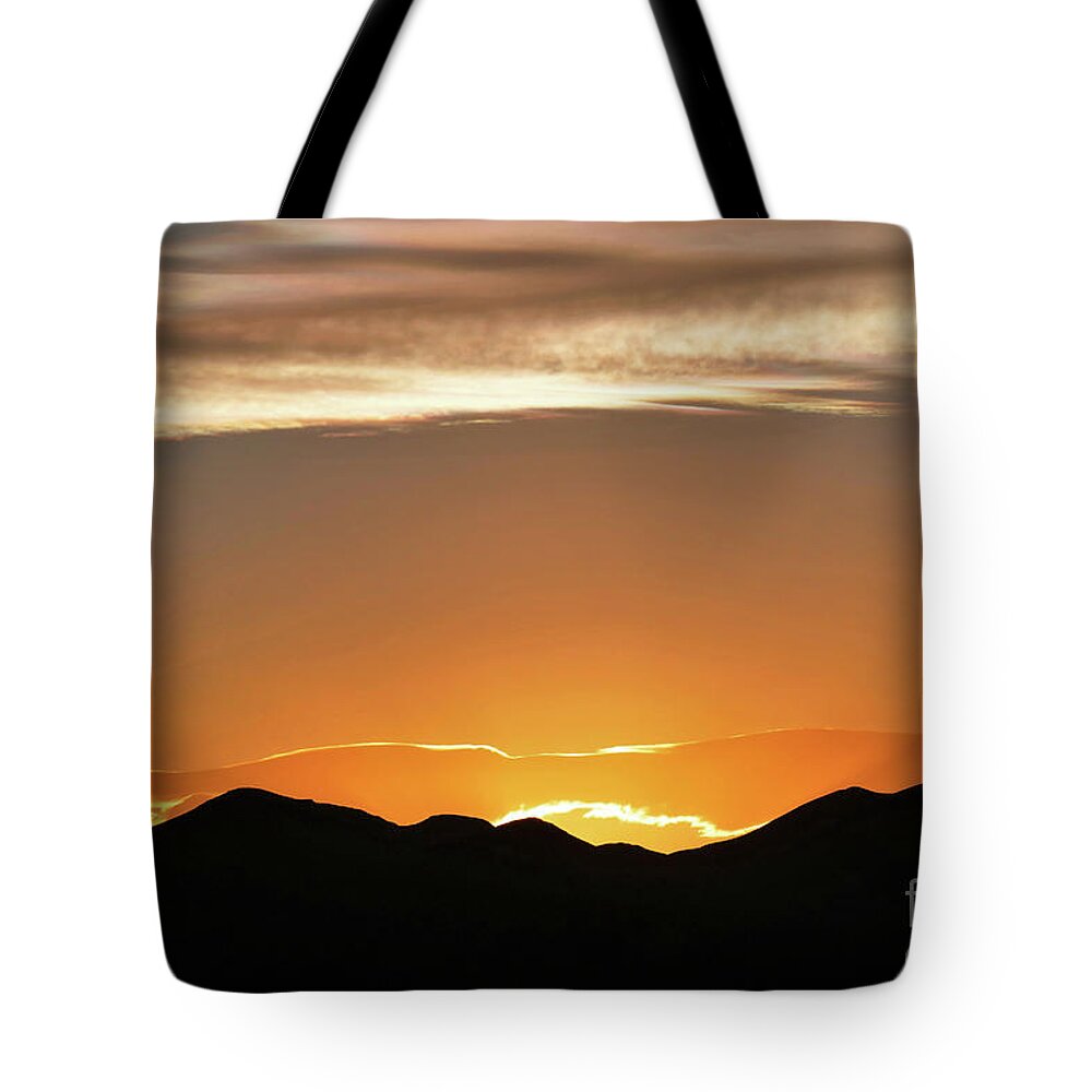 Death Valley Tote Bag featuring the photograph Fire in the Sky by Michele Penner
